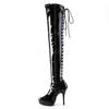 Pleaser - INDULGE3063 Plateau overknee Laarzen - Zwart Product image
